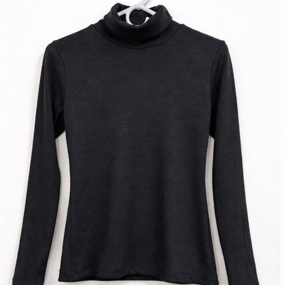 Source Unknown Tops - Black Long Sleeve Turtleneck Top